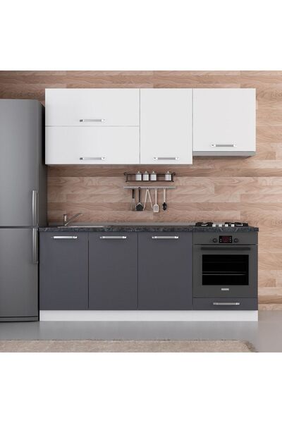 Minar 200 Cm Mutfak Dolabı Beyaz Antrasit 200-a8