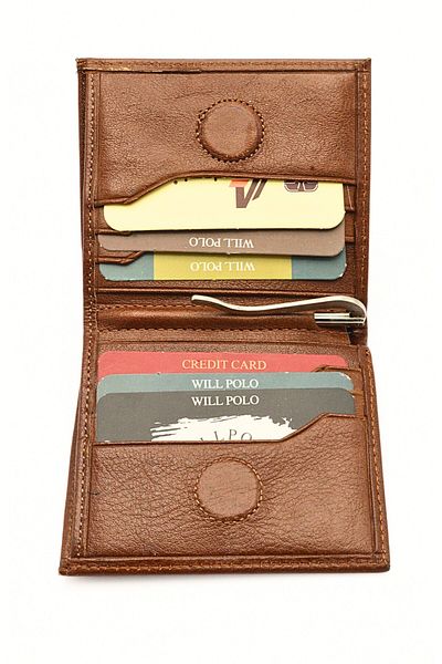 willpolo 655 Μοντέλο Γνήσιο Δέρμα - Πορτοφόλι με Συμπίεση Χρημάτων, Συσκευή, Τσιμπίδα και Μαγνήτη