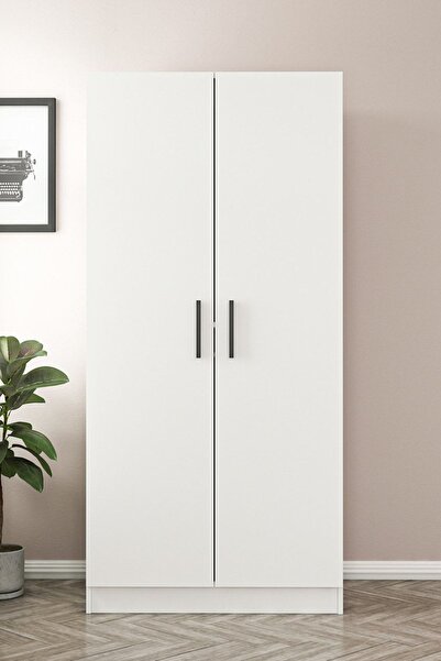 Minar Kale 2 Kapaklı Zincir Dolap - Gardrop - Beyaz
