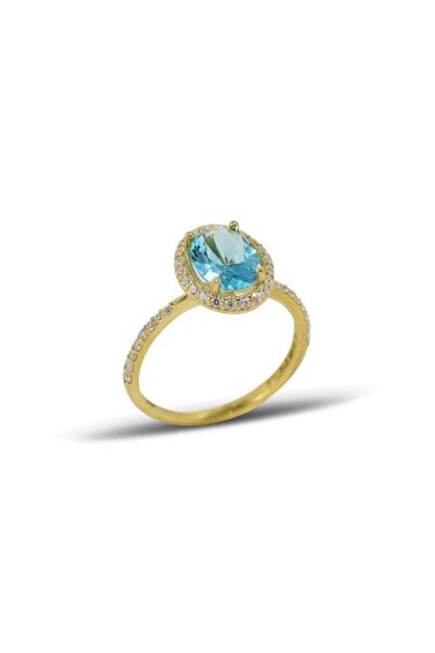 In Love Tektaş Yüzük Akuamarin Taşlı Inlove Gümüş Yüzük