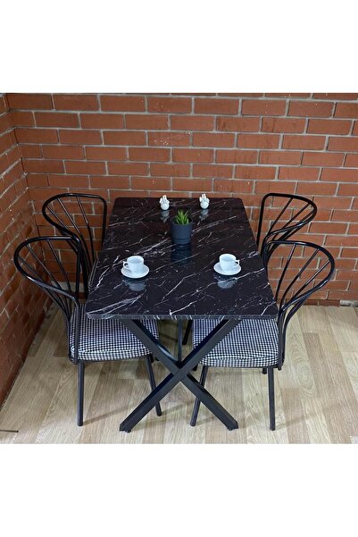 BAMBEDS MOBİLYA Masa Takımı, Yemek Masası, Mutfak Masası, Balkon Masası - 60x...