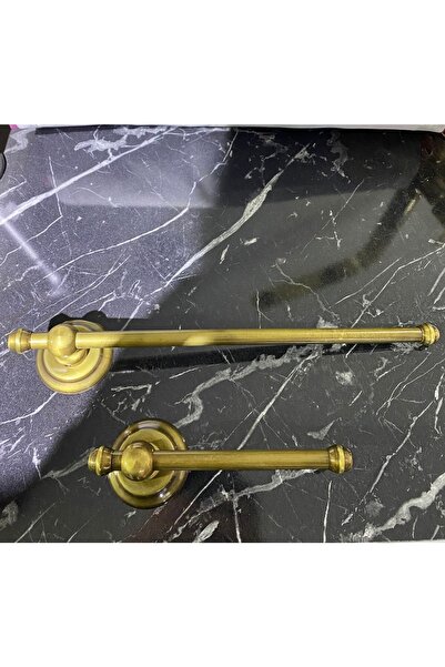 İSAOĞLU YAPI Antik Gold Havluluk Ve Tuvalet Kağıtlığı Vintage Tasarım Komple ...