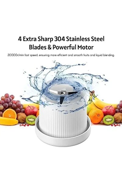 OMAC Taşınabilir Blender Şişe Smoothie, Shake Yapıcı, Mini Blender Usb Şarj Edilebilir, 350 ml