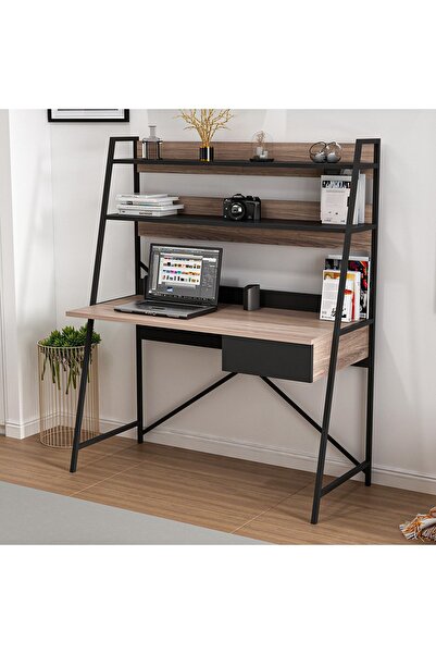 Minar Arte Modern Çekmeceli Kitaplıklı Çalışma Masası -Bilgisayar Masası - Ka...