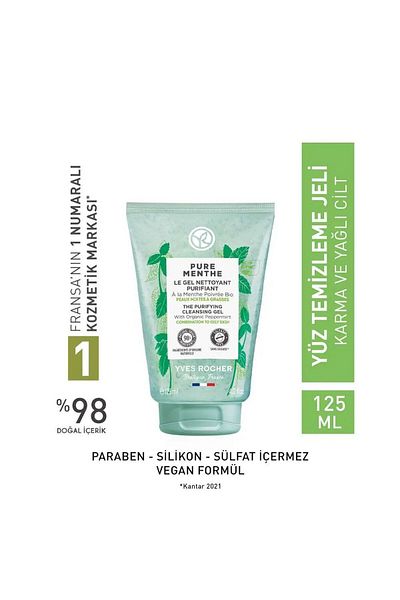 Yves Rocher Face Washing Gel - Combination and Oily Skin / Pure Menthe - 125ml