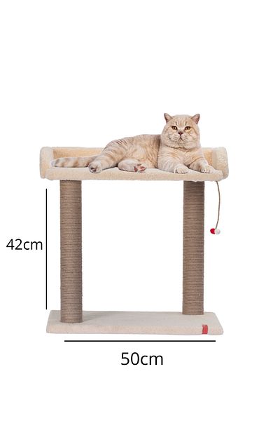PUGALO Platform Cat Scratching Cream with Seat, with Large Bed