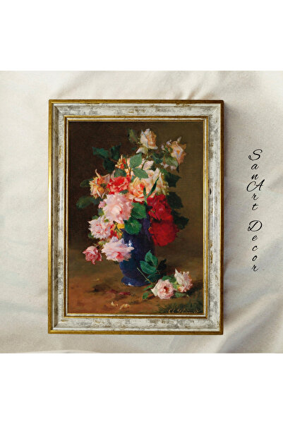 Sanart Pictură vintage cu rame, pictură în ulei, pictură înrămată, decor arti...
