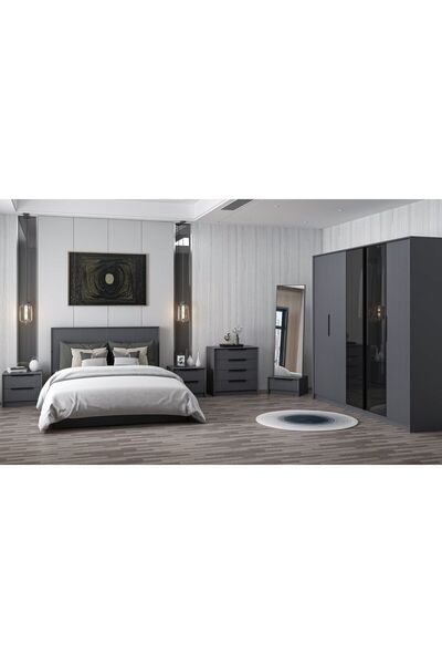 Minar Kale Luxe Yatak Odası Takımı - Antrasit Set 3