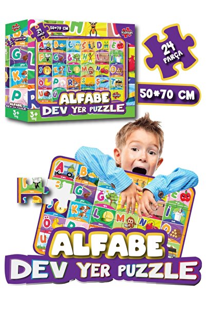 kidssan games Dev Yer Puzzle Alfabe 24 Parça 50*70 Cm