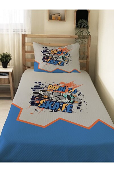 Evmila Erkek Çocuk Desenli Bebek Ve Çocuk Baskılı Tek Kişilik Pike Takımı 160...