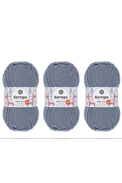 Kartopu Baby One Antipilling Πλεκτό Νήμα 100 gr 3 Τεμάχια Χρώματα K571 Light Aviator