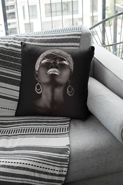 Viva Home 43x43 εκ. Διακοσμητικό κάλυμμα μαξιλαριού διπλής όψης με αραβικό κο...