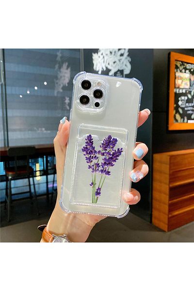 GAGA ELEKTRONİK iPhone 13 Compatible Transparent Card Holder Antishock Camera Protection Case (Compatible Model with Hood)