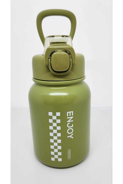 Shotay Chess ST-8150 600ml Green Flask Thermos - Use with/without Steel Straw