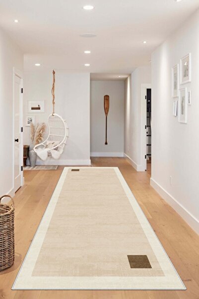 West Home سجادة غرفة المعيشة باللون البيج - قابلة للغسل في الغسالة، وقاعدة مض...