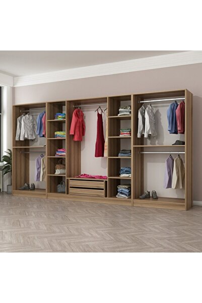 Minar Kale210 8 Bölmeli 2 Çek Giyinme Dolabı Dore