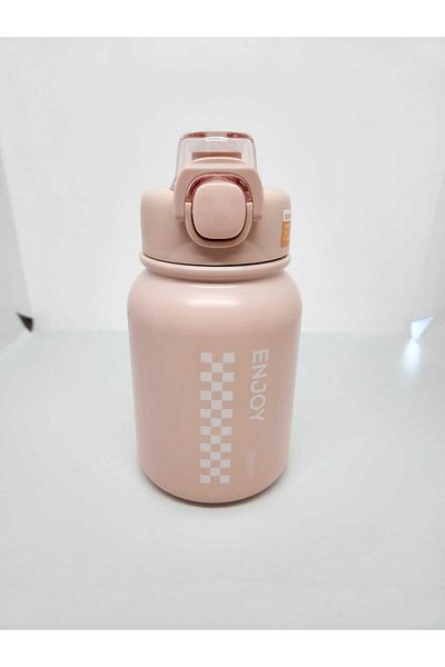 Shotay Chess ST-8150 600ml Pink Flask - Thermos with Steel Straw and No Straw