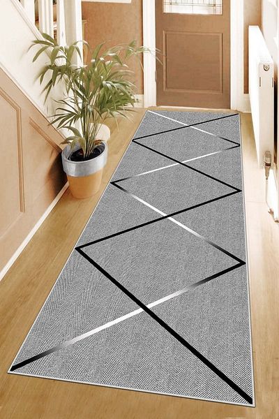West Home Stain Resistant Modern Cut Kitchen Runner with Washable and Non-Slip Base - Carpet Runner