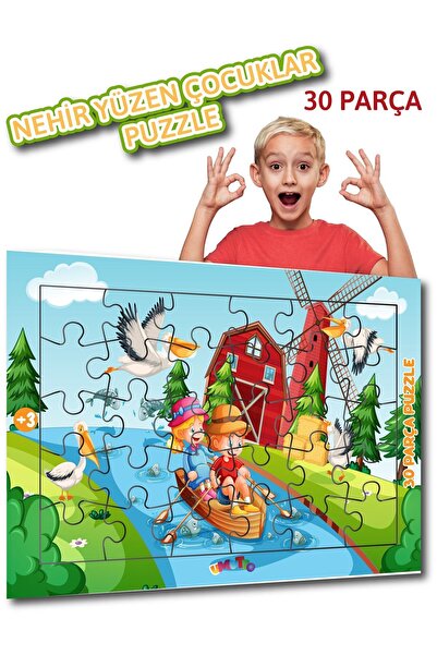 kidssan games Nehirdeki Çocuklar Frame Puzzle 30 Parça