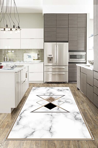 West Home Ψηφιακή εκτύπωση Αντιολισθητική βάση που δεν σκουριάζει Λευκό χαλί ...