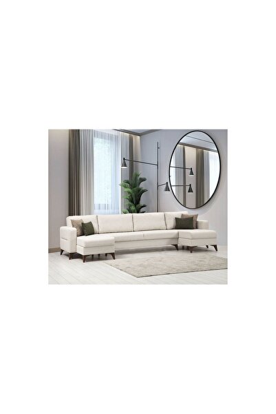 Minar Kristal Dinlenme+3+dinlenme Köşe Takımı Bej