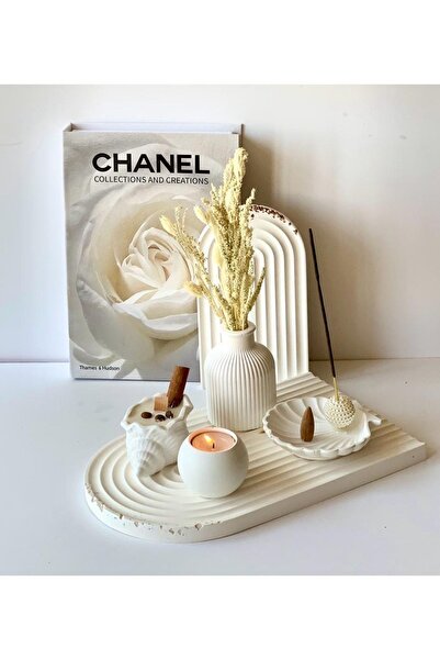 baboyhome 5 Parça Tepsi,vazo, Tütsülük, Mumluk Dekoratif Tasarım Set