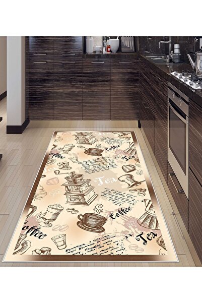 West Home Dijital Baskılı Yıkanabilir Kaymaz Taban Mutfak Halısı