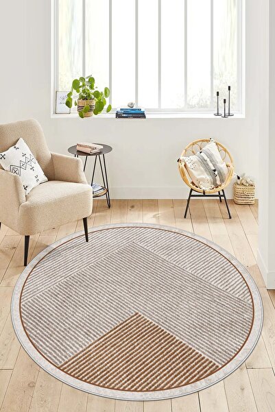 West Home Machine Washable Non-Slip Base Stain Resistant Round Living Room Ca...