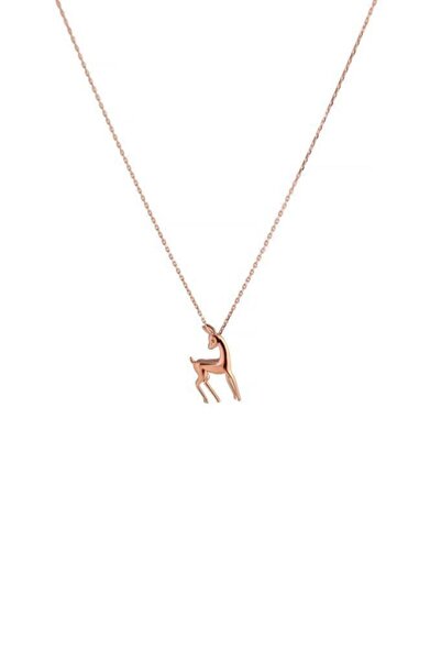 In Love Ceylan Figürlü Gümüş Kolye Geyik Kolye Inlove Gümüş Kolye