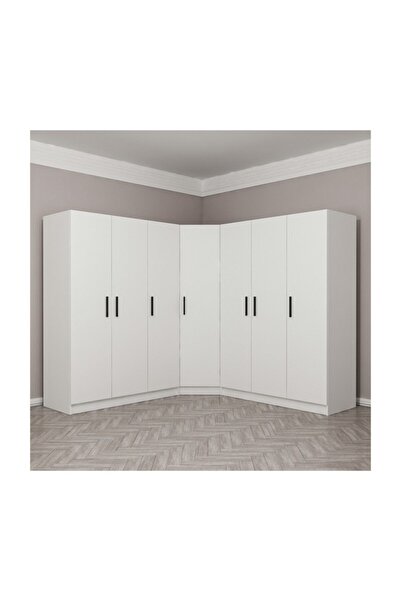 Minar Kale 7 Kapak 4ç Köşe Zincir Dolap - Beyaz