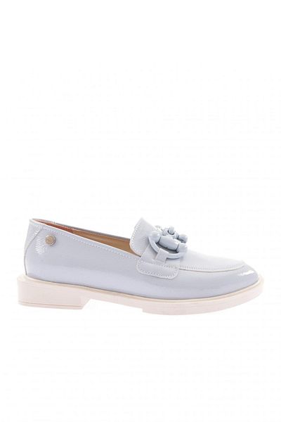 DGN Pantofi de damă cu cataramă cu mărgele metalice Baby Blue Wrinkled 31921097