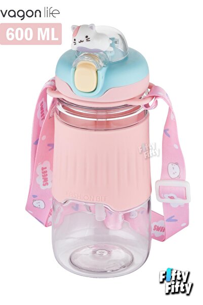 Vagonlife Pipetli 600 ML Boyun Askılı  Kaydırmaz Gövde Hayvan Figürlü Çocuk S...