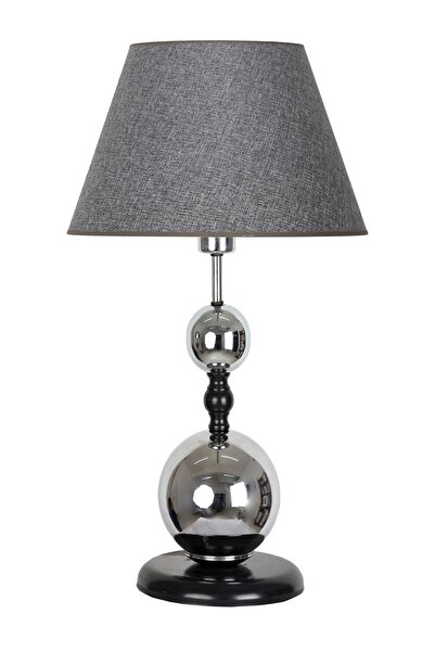 Vinner Pau Krom Kaplama Ikili Küre Özel Tasarım Metal Abajur Hasır Gri