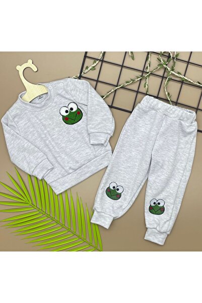 minibird baby طقم مكون من 3 قطع مطرز على شكل ضفدع