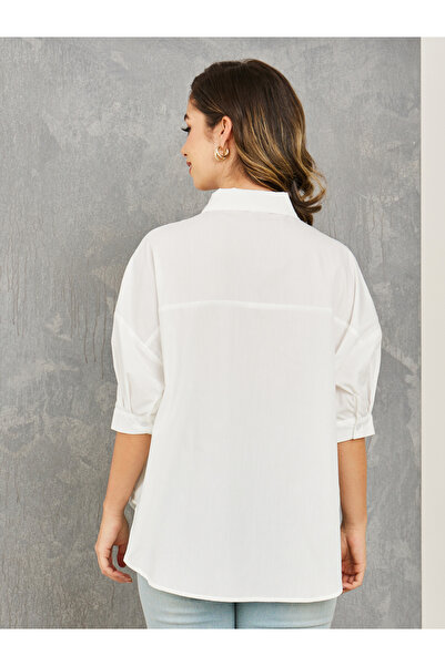 Take Two By Styli Patch Print Detail Shirt with Button Placket