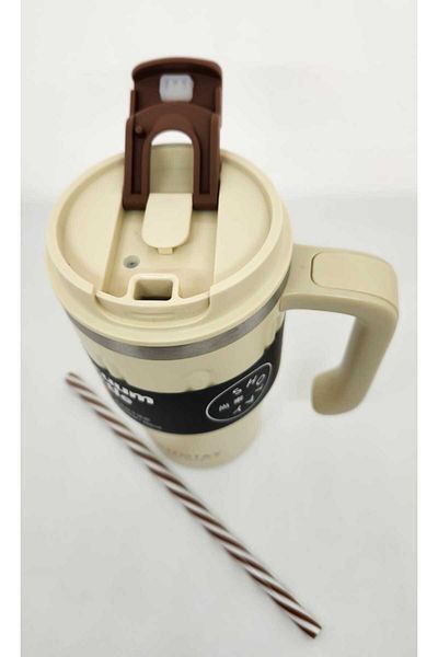 Shotay ST-8169 Model 680ml Handle Mug - Use Thermos Cup Cream with Straw and No Straw