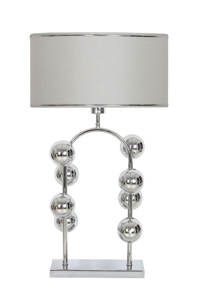 Vinner Cabil Krom Kaplama Özel Tasarım Paslanmaz Metal Abajur Pre Gri