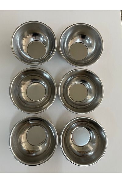 BAYDURSAN Stainless Steel Stone - Bowl Thick Glossy, 13.5cm (No.2) Pack of 6