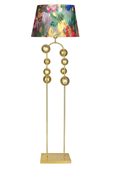 Vinner Cabil Gold Kaplama Metal Lambader - Violet Desenli