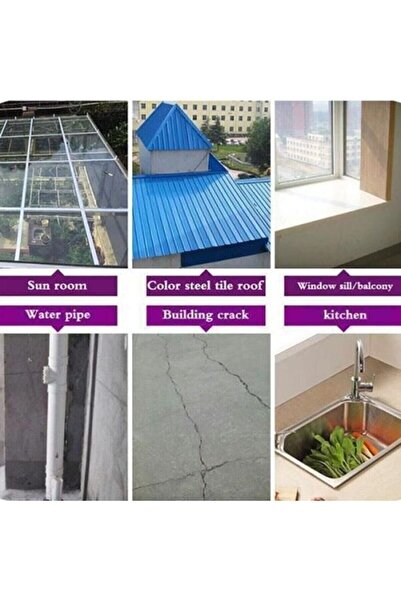 Dalian Home 3 Mt X 5 Cm Çamur Bant Su Sızdırmaz Güçlü Tamir Tadilat Bandı Çatı Izolasyon Bandı 3 Mt