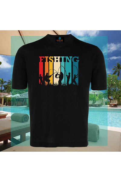 Gölge Store Tricou unisex oversize cu imprimeu pe piept pescari
