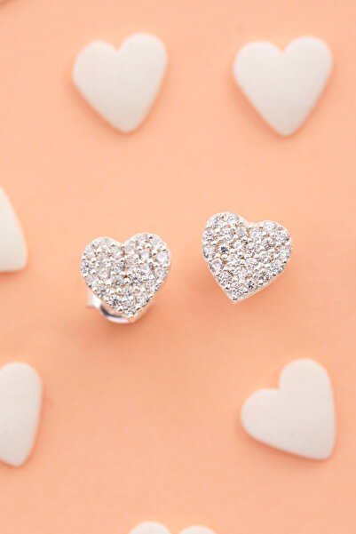 Elika Silver Kalp Model 925 Ayar Gümüş Çocuk Küpesi