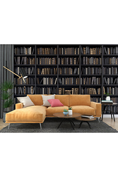 LOTUS AURA 3 Boyut Görünümlü Duvar Kağıdı Kütüphane Duvar Resmi Oturma Odası ...