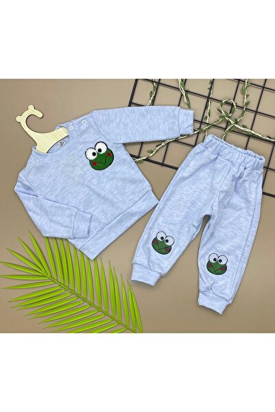 minibird baby طقم مكون من 3 قطع مطرز على شكل ضفدع