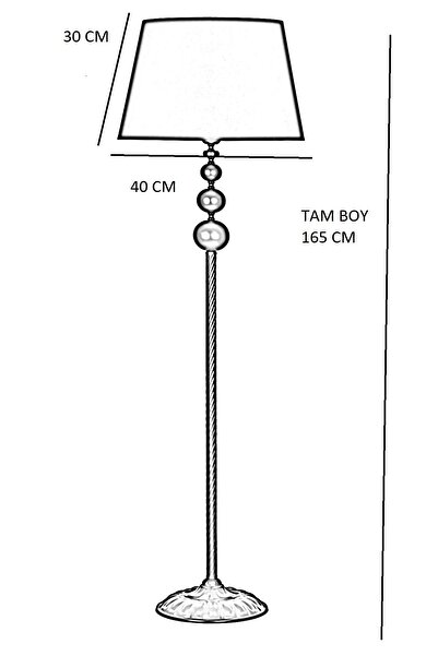 Vinner Grasse Black Üçlü Küre Metal Lambader - Organize Siyah