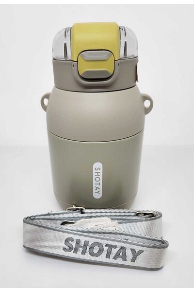 Shotay Dome ST-8081 800ml Gray Thermos Flask - Use with Steel Straw and Without Straw