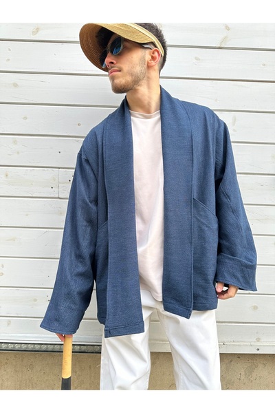Pastelist. organik denim cepli oversize  kimono