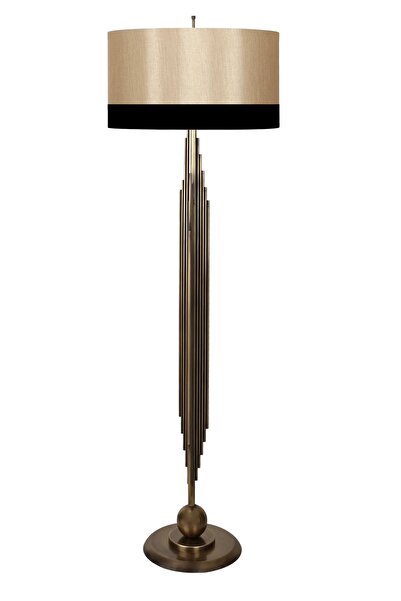 Vinner Marche Eskitme Mat Gold Kaplama Metal Lambader - Siyah Mataro