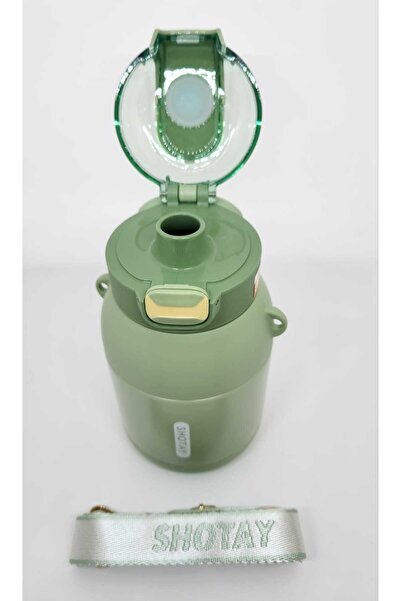 Shotay Dome ST-8081 800ml Çelik Pipetli-Pipetsiz Kullanım Termos Matara Yeşil