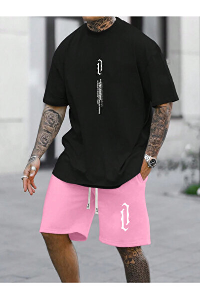 Revasser Šareni vertikalni štampani unisex set majica i šortsa